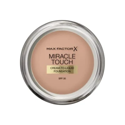 Abbildung von Max Factor Miracle Touch Foundation mit Hyaluronsäure für eine glatte und ebenmäßige Haut, Farbe. 70 Natural dunkle Hauttypen, 1er Pack (1 x 11.5 g)
