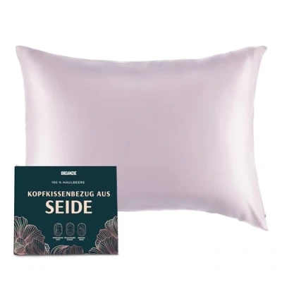Abbildung von Dreamzie Seidenkissenbezug 50x70 cm für Haar und Haut, Kissenbezüge Seide 19 Momme (Flieder, 1 Stück)