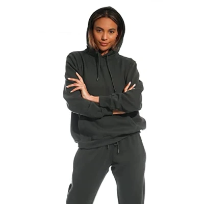 Abbildung von Light &amp; Shade LSLSWT005 Super Soft Touch Loungewear Kapuzen Sweatshirt Oberteil für Damen, Holzkohle, L