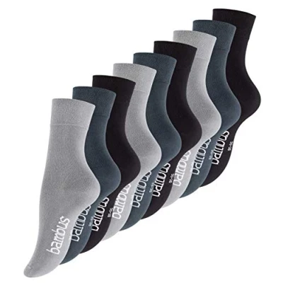 Abbildung von Vincent Creation 9 Paar Bambus Socken, Unisex Bambussocken für Damen und Herren, Handgekettelte Spitze (39 42, Assorted (Grau, Stargazer, Schwarz))