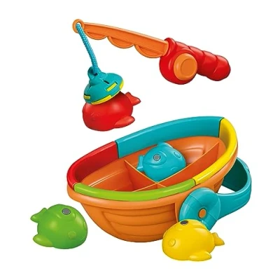 Abbildung von Clementoni 17688 Baby Logikspiel Angel Set, farbenfrohes Badewannenspielzeug aus recyceltem Material, Angelspiel mit Magneten, für Kleinkinder ab 12 Monaten, Multi Coloured, Medio