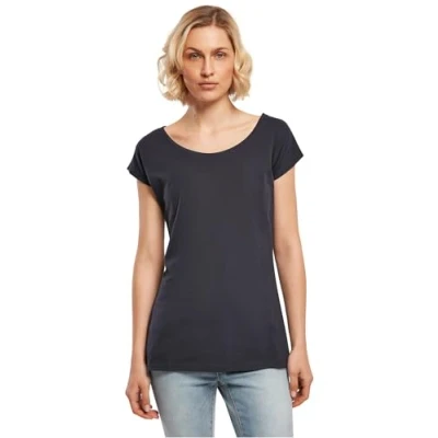 Abbildung von Build Your Brand Damen BB013 Ladies Wide Neck Tee T Shirt, Navy, M