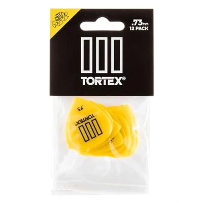 Abbildung von Dunlop Tortex T3 Gitarrenplektrum / Picks mit scharfer Spitze 12 Stück .73 mm