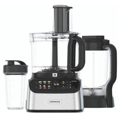 Abbildung von Kenwood MultiPro OneTouch FDM73.850SS 3 in 1 Kompakt Küchenmaschine &amp; Mixer, 12 Zubehörteile, 6 Automatikprogramme, Variable Geschwindigkeit Pulse Funktion, Integrierte Waage, 1000 W, Silber