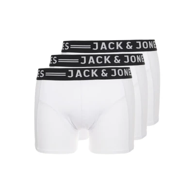 Abbildung von Jack &amp; Jones Sense Trunks 3 PACK Panties, Herren, Größe: Small, White