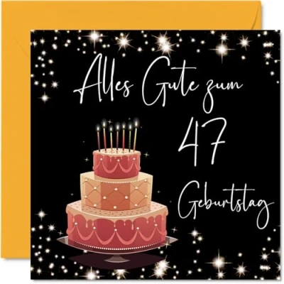 Abbildung von 47. Geburtstagskarte für Frauen Elegant Stilvoll Alles Gute zum Geburtstagskarten 47 Jährige Frau Tochter Schwester Tante, 145mm Siebenundvierzig Geburtstag Grußkarten