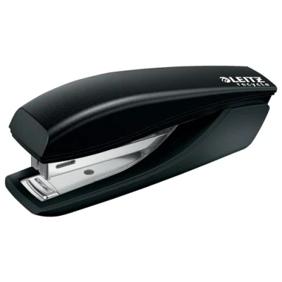 Abbildung von Leitz Recycle NeXXt Mini Tacker, Für 10 Blatt, Taschenformat, Mit Heftklammerentferner, Aus Stahl &amp; recyceltem Kunststoff, 100 % recycelbar, Serie, Schwarz, 56170095