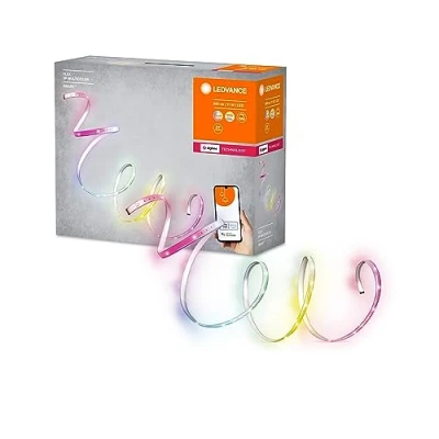 Abbildung von LEDVANCE Smarter Indoor Lightstrip, erweiterbarer LED Streifen mit ZigBee, 1.8m, warmweiß bis tageslicht (2000K 6500K), RGB Farbwechsel (16 Mio Farben), kompatibel Alexa, SMART+ FLEX