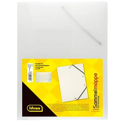 Abbildung von Idena 10376 Sammelmappe mit Gummizug für DIN A3, aus Polypropylen, transparent, 1 Stück