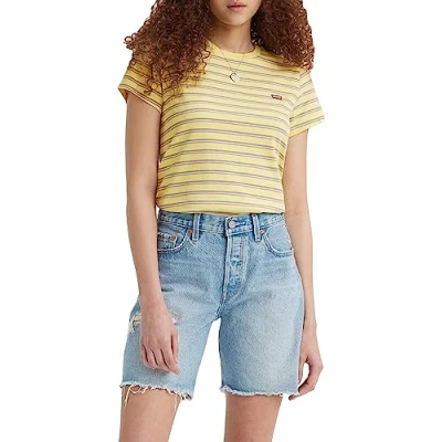 Abbildung von Levi&#039;s Damen Perfect Tee Cool Stripe Powdered Yellow XS