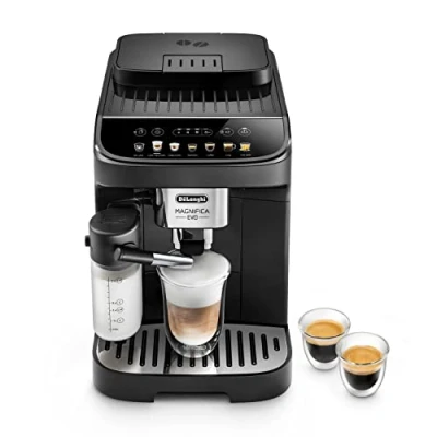 Abbildung von De&#039;Longhi Magnifica Evo ECAM 292.81.B Kaffeevollautomat mit LatteCrema Milchsystem, 7 Direktwahltasten für Cappuccino, Espresso und weitere Kaffeespezialitäten, 2 Tassen Funktion, Schwarz