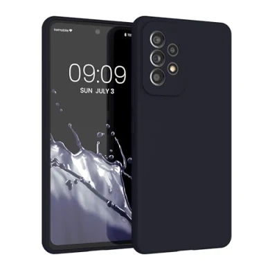 Abbildung von kwmobile Hülle kompatibel mit Samsung Galaxy A53 5G Silikon Handy Case Handyhülle weiche Oberfläche kabelloses Laden Deep Ocean