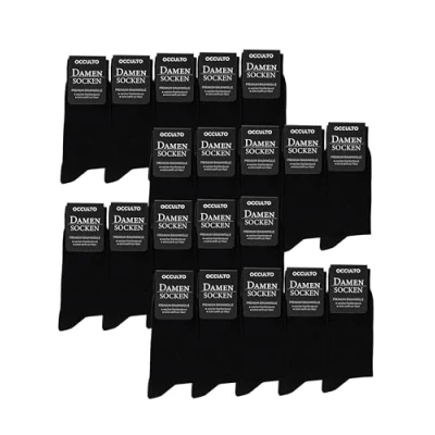 Abbildung von Occulto Damen Schwarze Socken 10 20er Pack (Modell: Hermine) X Schwarz 35 38
