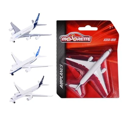Abbildung von Majorette 212057980 Airplane, Flugzeug mit Original Lizenz, Emirates, Lufthansa, Airbus, Boeing, American Airlines, Spielflugzeug, 5 versch. Modelle, Lieferung: 1 Stück, zufällige Auswahl, Länge 11 cm