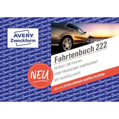 Abbildung von AVERY Zweckform 222 Fahrtenbuch (für PKW, vom Finanzamt anerkannt, A6 quer, 112 Seiten 385 Fahrten, für Deutschland &amp; Österreich zur Abgrenzung privater/geschäftlicher Fahrten)