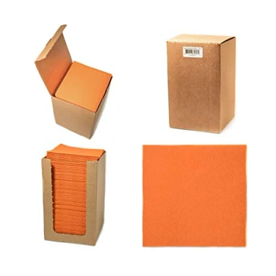 Abbildung von Alvotex CHIC Airlaid 100 Coctailservietten, 1/4 Falten Stoffähnlich, Hochwertige Einwegserviette, Orange, 20x20 cm