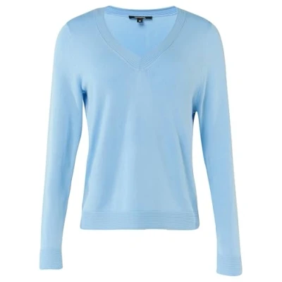 Abbildung von comma MIT Vausschnitt Strickpullover, Damen, Größe: 34, Hellblau