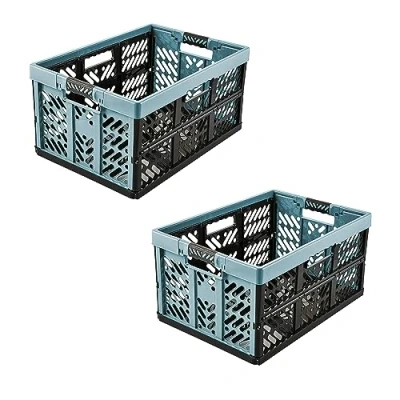 Abbildung von keeeper 2x Stabile Profi Klappboxen mit Soft Touch Griffen, 45 l, Ben, Nordic Blue (Blau)