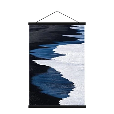 Abbildung von Sanauto B0 Posterleiste Posterschiene Posterleisten 100CM, Magnet Magnetische Holz Poster Aufhänger Halter Rahmen Leisten Bilder Bild Bilderleiste Bilderrahmen 100x70 (100cm, Schwarz)