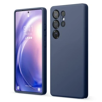 Abbildung von elago Kompatibel mit Samsung Galaxy S25 Ultra Hülle, Flüssige Silikonhülle, Vollständige Schutzabdeckung, Stoßfest, Schlanke Handyhülle, Kratzfeste Weiche Mikrofaser Auskleidung, 6,8 Zoll (Dunkelblau)