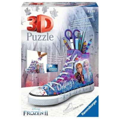 Abbildung von Ravensburger 3D Puzzle 12121 Sneaker Disney Frozen 2 Praktischer Stiftehalter 108 Teile Schreibtisch Organizer für Kinder ab 8 Jahren