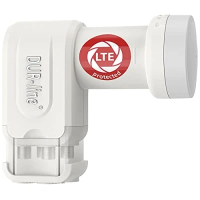 Abbildung von DUR line +Ultra Quad LNB 4 Teilnehmer weiß mit LTE Filter [ Test SEHR GUT *] Fach, digital Wetterschutz, Full HD, 4K,Premium Qualität