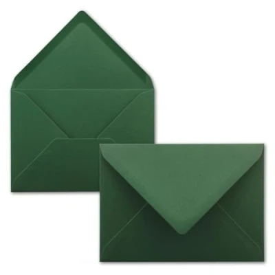 Abbildung von Briefumschläge in Moosgrün 50 Stück DIN C5 Kuverts 22,0 x 15,4 cm Nassklebung ohne Fenster Weihnachten, Grußkarten Serie FarbenFroh