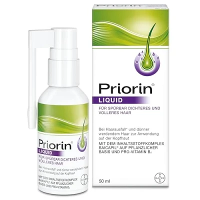 Abbildung von Priorin Liquid Gegen Haarausfall und dünner werdendes Haar auf pflanzlicher Basis mit Pro Vitamin B5 Baicapil volleres schon nach 12 Wochen 1 x 50 ml