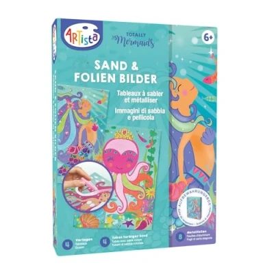 Abbildung von ARTISTA 9301901 Bastelset Sand &amp; Folien Bilder Meerjungfrau, DIY Kit für Kinder, Kreativset in praktischer Aufbewahrungsbox
