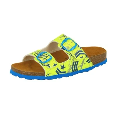 Abbildung von Lico Bioline Top Jungen Pantoletten, Neongelb/ Blau, 33 EU