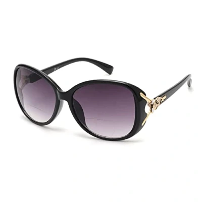 Abbildung von JM Klassisch Bifokal Lesebrille Platz Stylish Gradient Sonnenbrillen Leser für Damen Schwarz +1.75