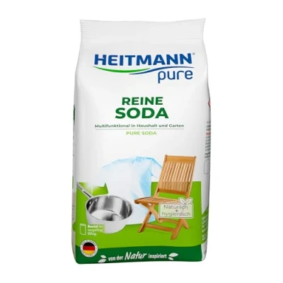 Abbildung von HEITMANN pure Reine Soda: Ökologischer Vielzweck Reiniger für den Haushalt, Zugabe zu Spülmittel und Putzmittel, 500g