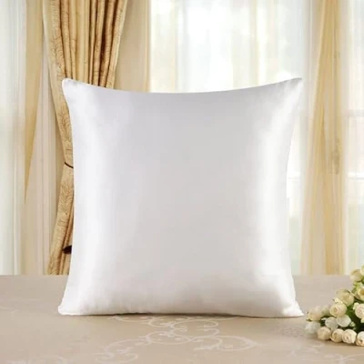 Abbildung von townssilk Beidseitig 100% 19mm Pure Maulbeerseide Kissenbezug für Haar und Haut Gesundheit, 1 Stück 50x50cm Größe mit verstecktem Reißverschluss 600 Fadenzahl Naturalwhite