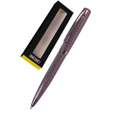 Abbildung von Online Kugelschreiber Eleganza Diamond Wine I hochwertiger Metall Kuli Rot auswechselbare Großraummine Metallclip Schreibfarbe Schwarz dokumentenecht inkl. Geschenkverpackung
