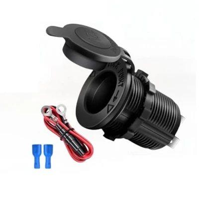 Abbildung von 12V Steckdose,Zigarettenanzünder, Wasserdicht Marine Grade Gleichstrom Feuerzeugsteckdose Steckdose für Motorrad Boot Auto, mit 0,6m Anschlusskabe