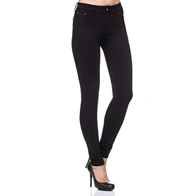 Abbildung von Elara Damen Stretch Hose Skinny Fit Jegging Chunkyrayan H01 Black 38N (M)