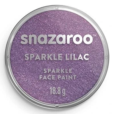 Abbildung von Snazaroo 1118871 Schminkfarbe Schimmernd Flieder, 18ml Topf hautfreundliche Gesichtschminke auf Wasserbasis, wasservermalbar, parabenfrei, Face &amp; Bodypaint Farbe für Kinder Erwachsene