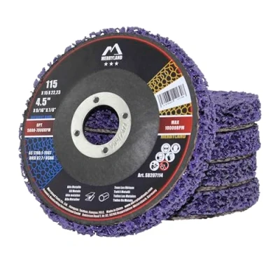 Abbildung von Merryland CSD Scheibe 115 Farbe Rost für Winkelschleifer, 115mm Lila Reinigungsscheibe Entroster Metall Edelstahl Stahl Grobreinigungsscheibe Grobschleifscheibe 5 Stück, Bravo Line SB207114 05