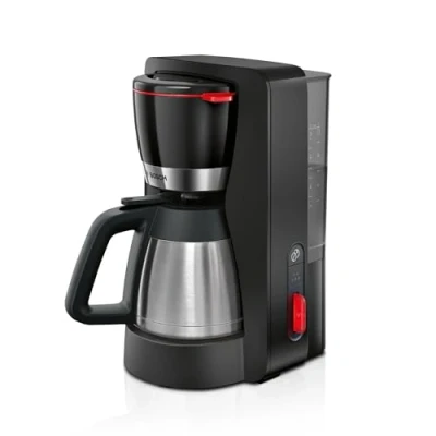 Abbildung von Bosch Filterkaffeemaschine MyMoment TKA6M273, Thermokanne 1 L, für 8 12 Tassen, Tropfstopp, schwenkbarer Filterträger, Entkalkungsprogramm, abnehmbarer Wassertank, 1200 Watt, Schwarz matt