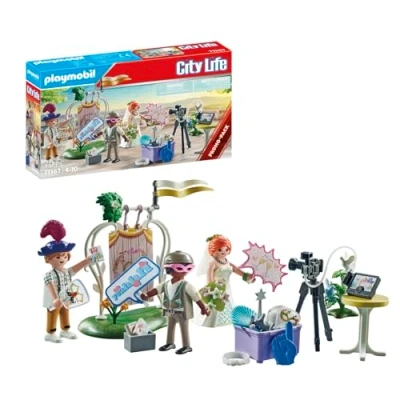 Abbildung von PLAYMOBIL City Life 71367 Promo Pack Hochzeits Fotobox, Zauberhafte Fotos von der Hochzeitsfeier, fantasievoller Spielspaß mit Masken und vielen Accessoires, Spielzeug für Kinder ab 4 Jahren
