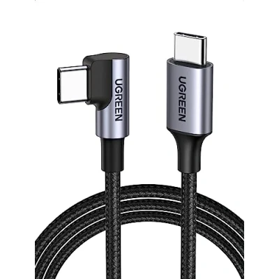 Abbildung von UGREEN 60W USB C Kabel auf Winkel PD 3.0 PPS Ladekabel 90 Grad kompatibel mit iPhone 16 Pro Max, 15, Galaxy S24 S23 A55 A25 Pixel 9/8/7 iPad Pro/Air 2024 Steam Deck usw. (0.5m)