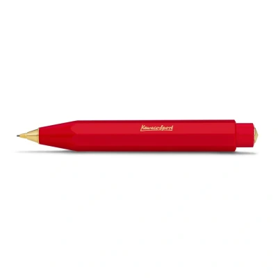 Abbildung von Kaweco CLASSIC SPORT Druckbleistift Red 0.7 mm HB I Mechanischer Bleistift aus hochwertigem Kunststoff in Klassischem Design Druck nachfüllbar Rot Druckminenbleistift 10,5 cm