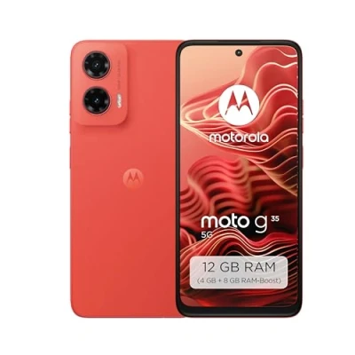 Abbildung von Motorola Moto g35 5G Smartphone (6,72&quot; FHD+ Display, 50 MP Kamera, 4/128 GB, 5000 mAh, Android 14) Guava Red, inkl. Schutzcover [Exklusiv bei Amazon]