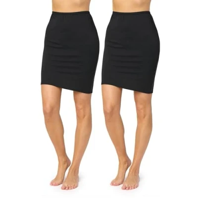 Abbildung von Merry Style Damen Unterrock Petticoat für Röcke MS10 204(2Pack Schwarz/Schwarz, XL)