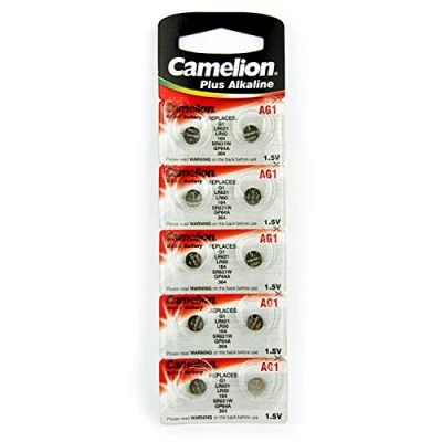 Abbildung von 10 x Camelion AG1 / LR60 164/364 LR621 Knopfzelle, Lange Haltbarkeit (Ablaufdatum markiert)