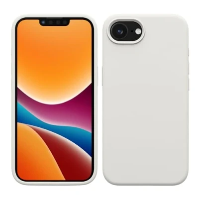Abbildung von kwmobile Handyhülle für iPhone 16e Hülle, Case Hülle Silikon kabelloses Laden Weiß