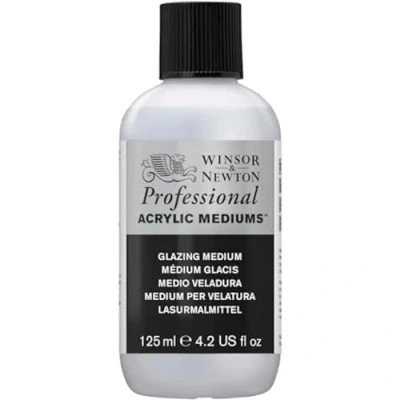 Abbildung von Winsor &amp; Newton 3030934 Lasur Malmittel, verleiht maximalen Glanz, Tranparenz für Acrylfarben 125ml Flasche