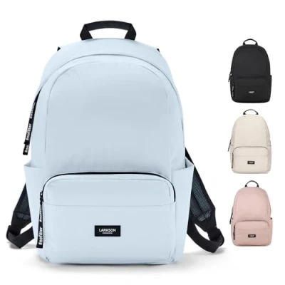 Abbildung von LARKSON Schulrucksack Mädchen &amp; Jungen Teenager Hellblau No 3 Rucksack Damen Herren für Schule 16&quot; Laptopfach Aus Recyceltem PET Wasserabweisend