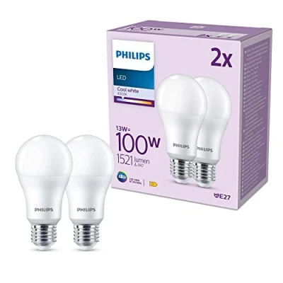Abbildung von PHILIPS Classic LED E27 Lampe, 100W, matt, neutralweiß, nicht dimmbar, Kunststoff, Doppelpack