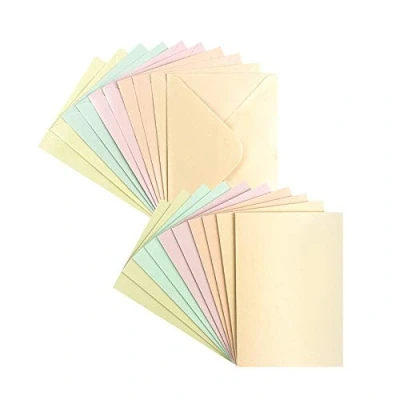 Abbildung von Ideen mit Herz Grußkarten Set Perlmutt Veredelung 10 Karten ca. 250 g/m² + Umschläge 120 In 5 Pastellfarben 10,5 cm x 14,8 (C6)